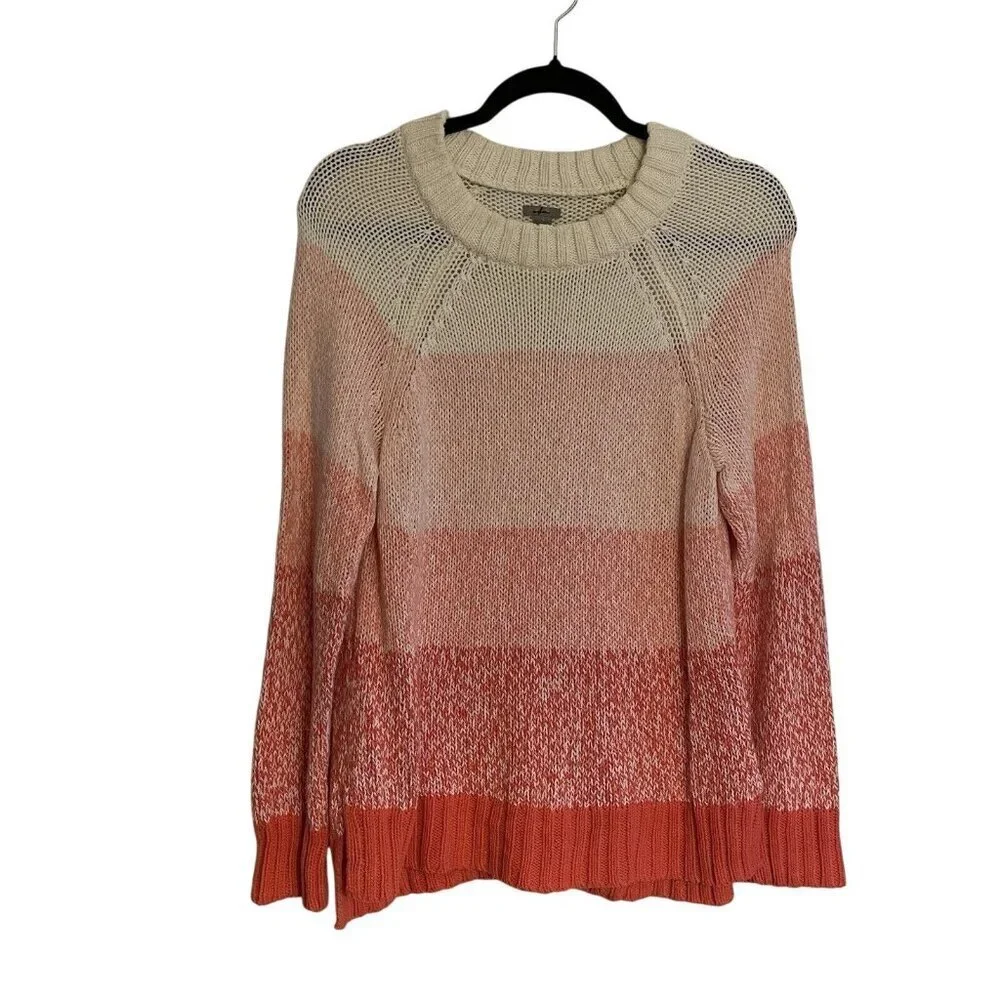 Aerie Women S Ombre Stripe Raglan Sleeves Relaxed Fit Heathered Crew Sweater